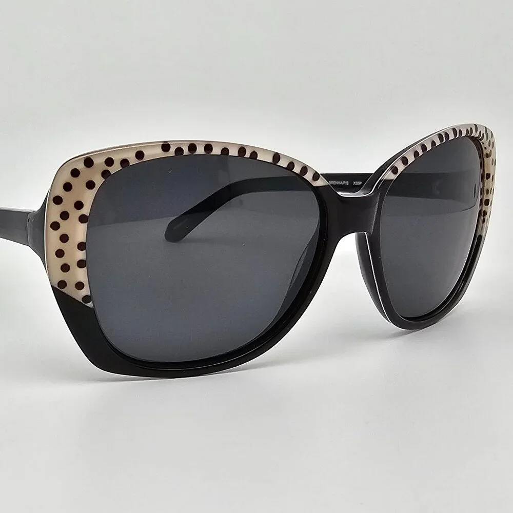 kate spade Black Sunglasses with Cream Polka-Dot Trim